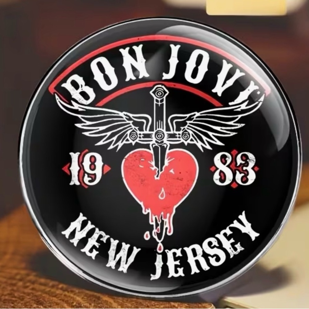 Bon Jovi New Jersey 1983 Heart Logo Pin Brooch NEW